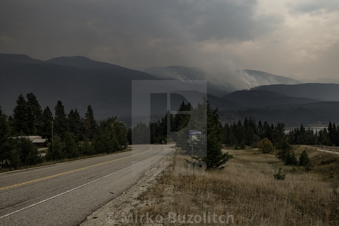 "Octopus Creek Forest fire British Columbia August 2021" stock image