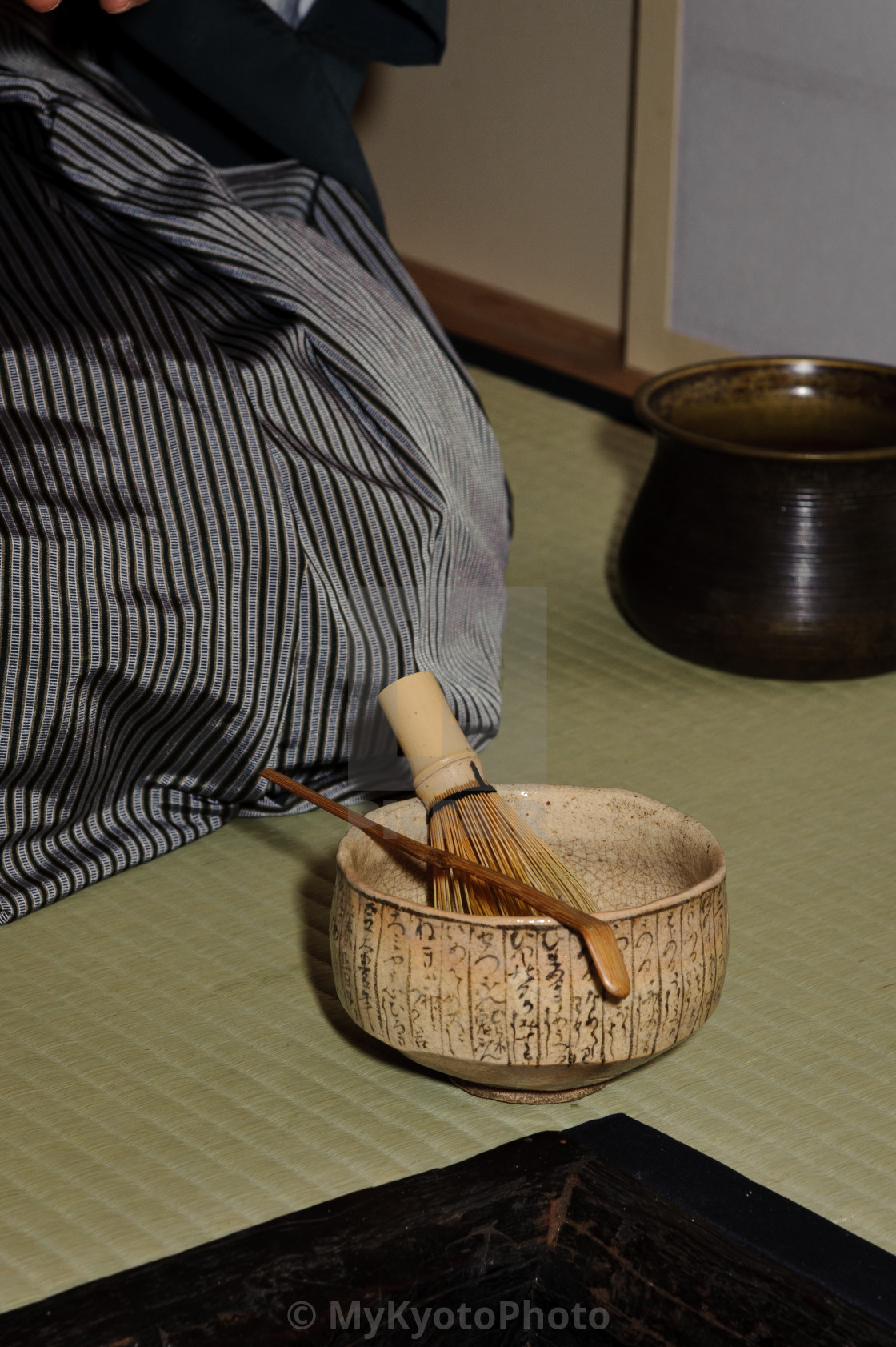 "Tea Bowl and whisk, Tea Ceremony" stock image