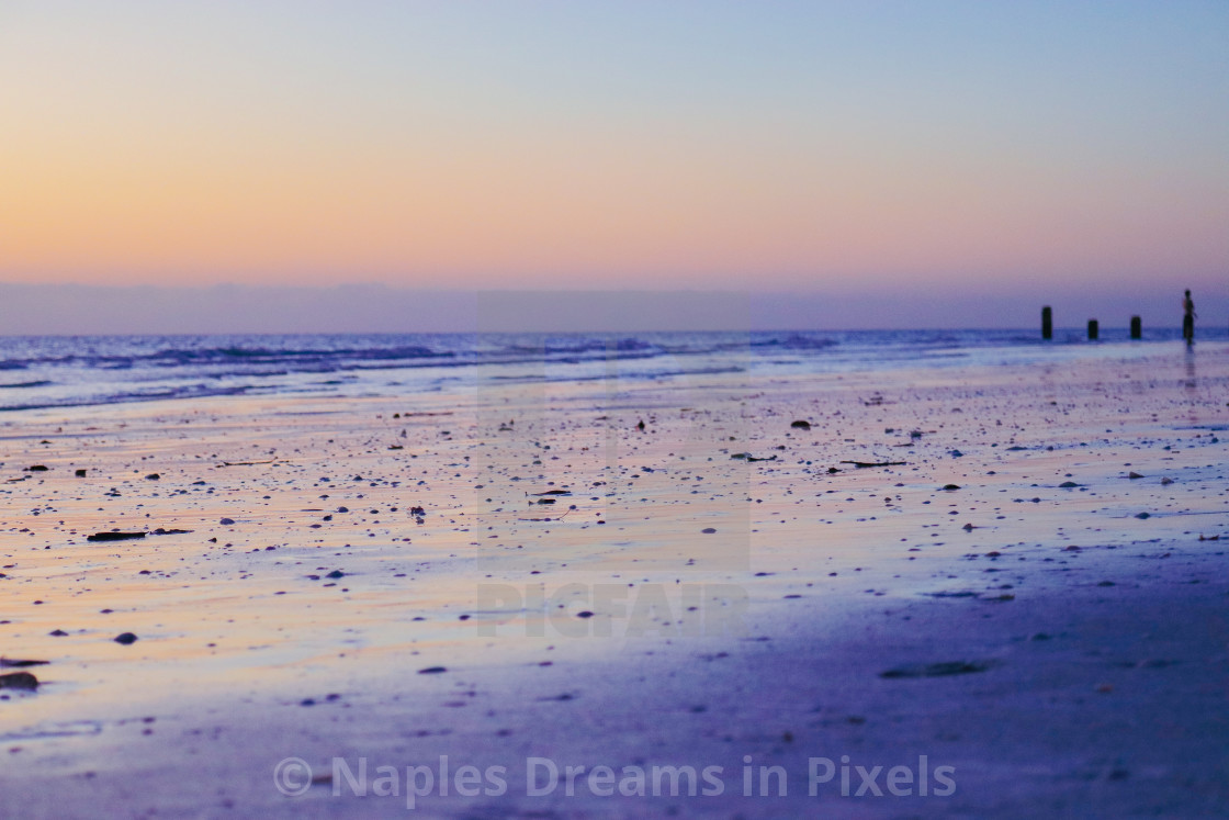 "Reflection In Wet Sand (Naples Beach)" stock image