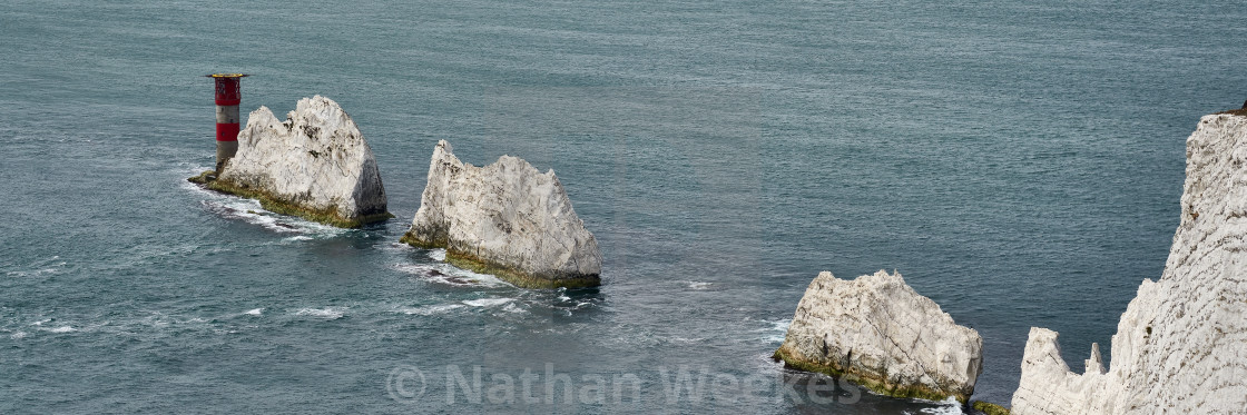 "The Needles Rocks and Lighthouse, Isle of Wight" stock image