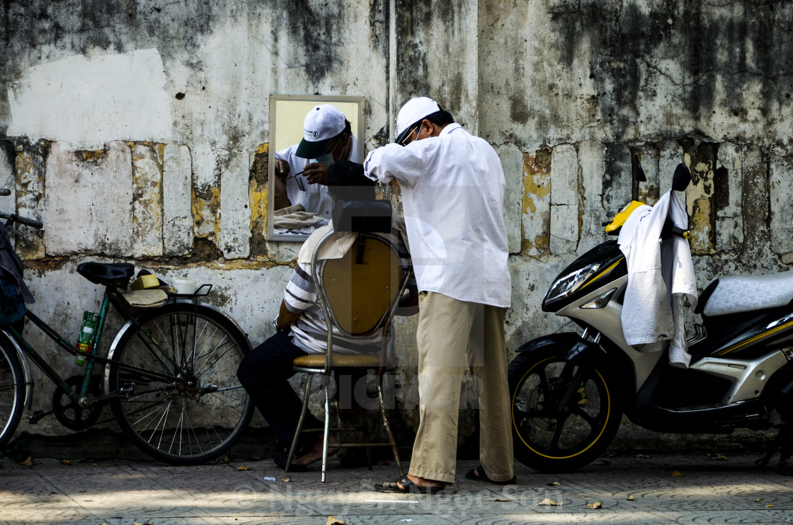 "Street Barber" stock image