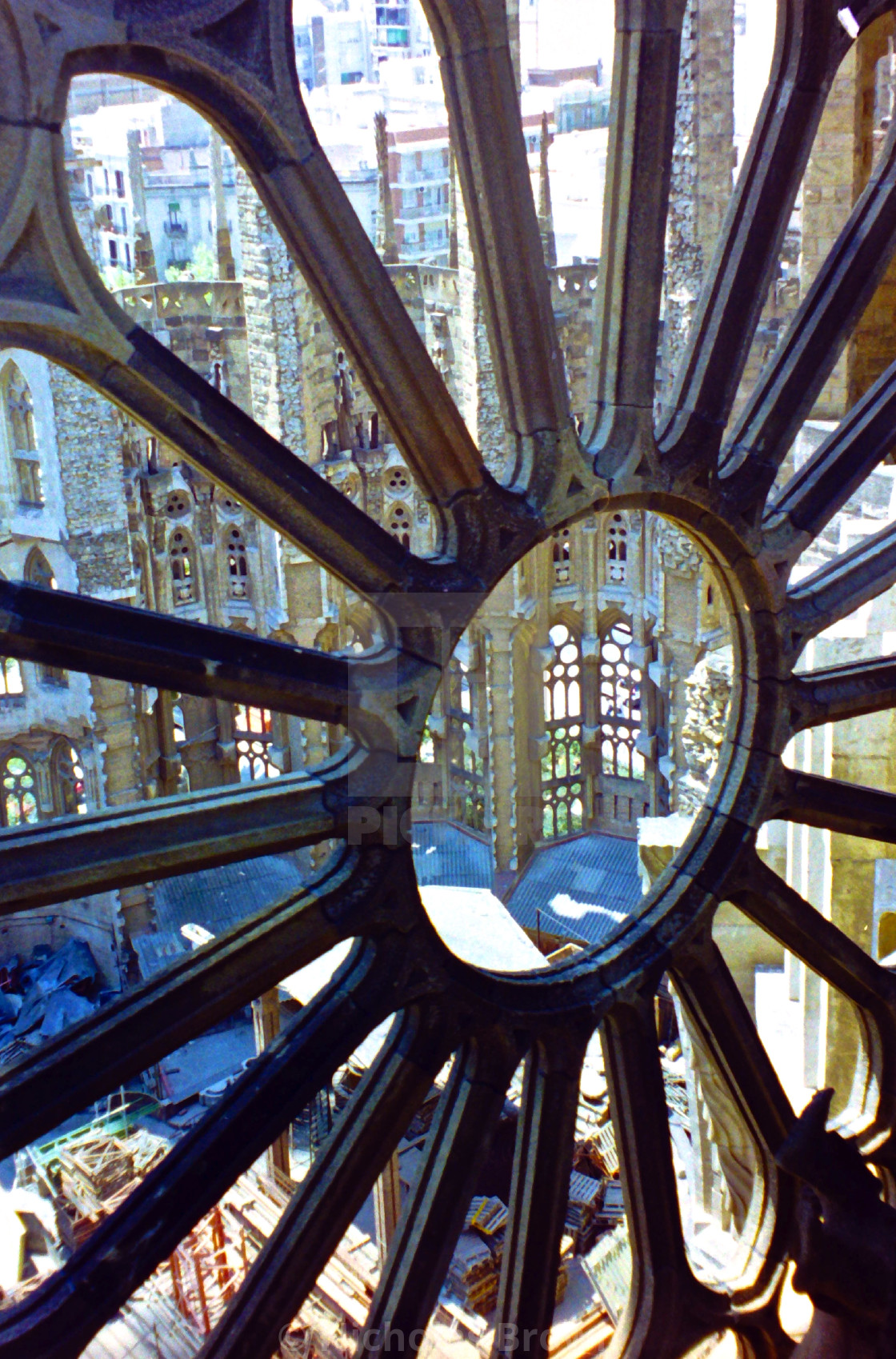 "Sagrada Familia window" stock image