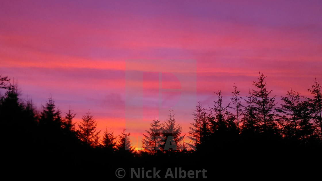 "Sunrise over Ireland" stock image