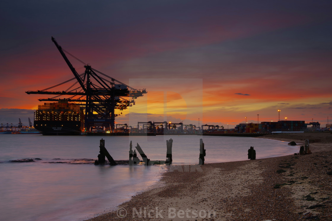 "Late Evening Port Of Felixstowe" stock image