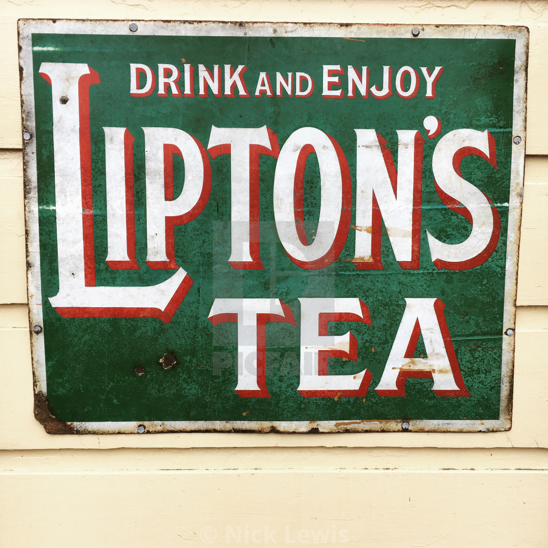 "Lipton's Tea railway sign" stock image