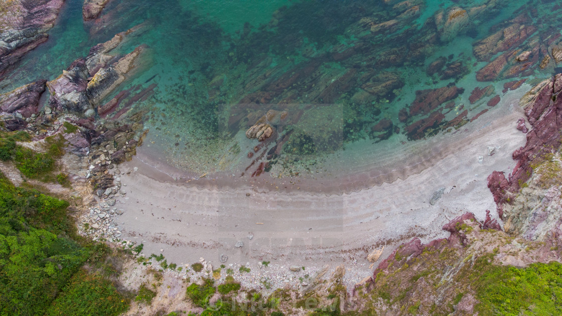 "Talland Bay, aerial photo" stock image