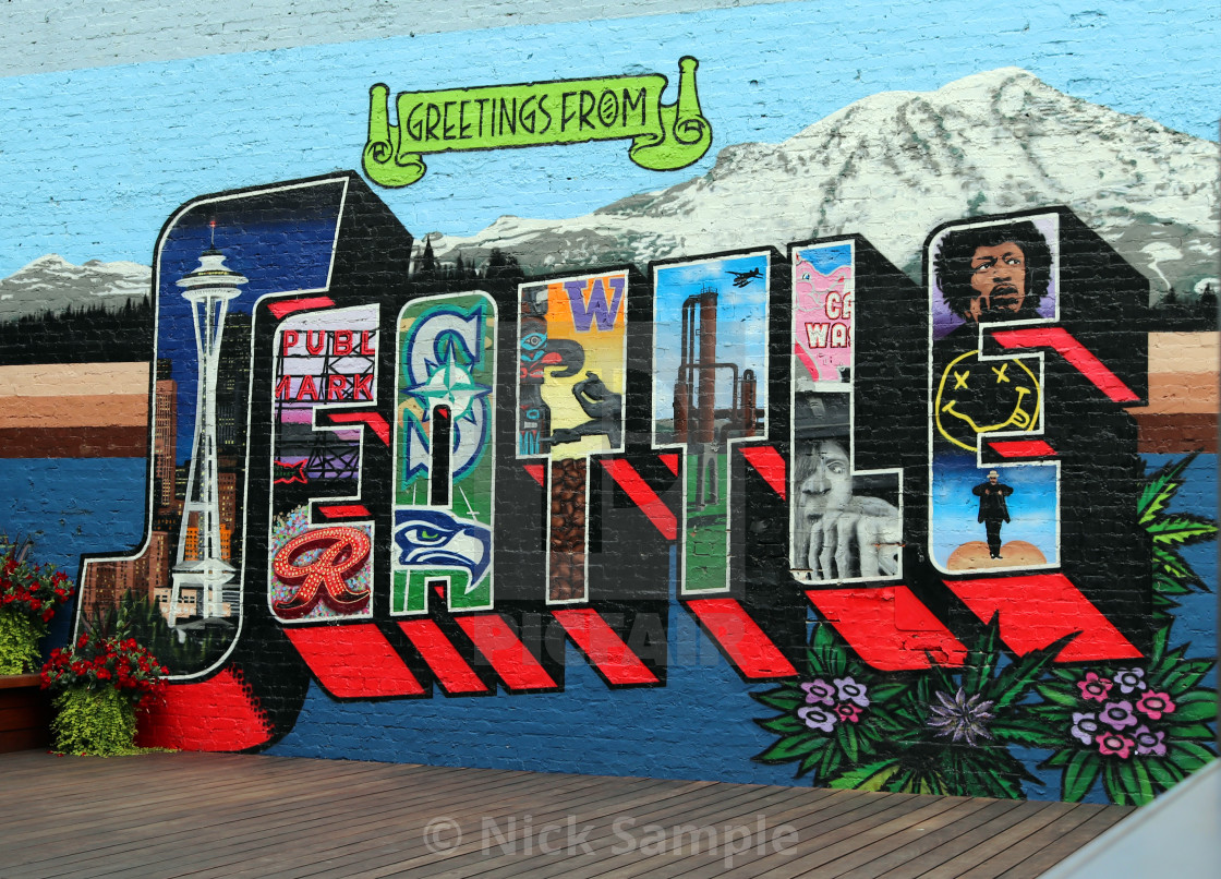 "Greetings from Seattle" stock image