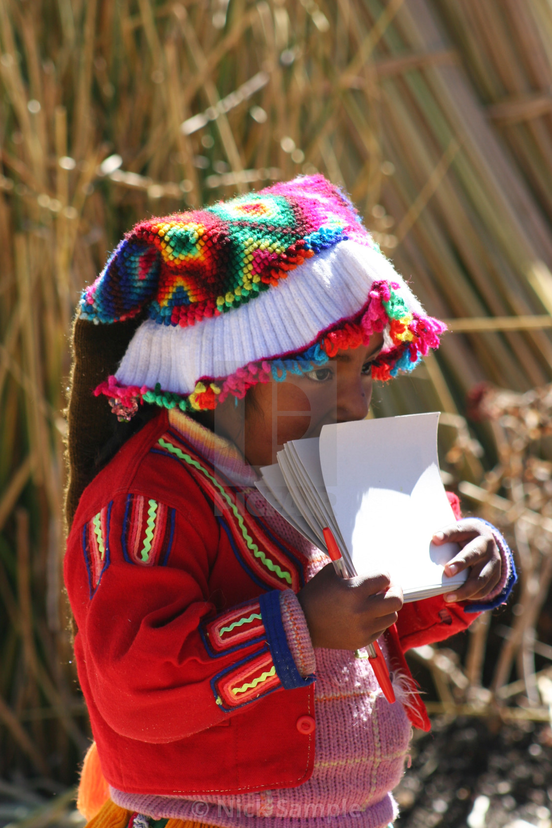 "Shy Girl on Lake Titicaca" stock image