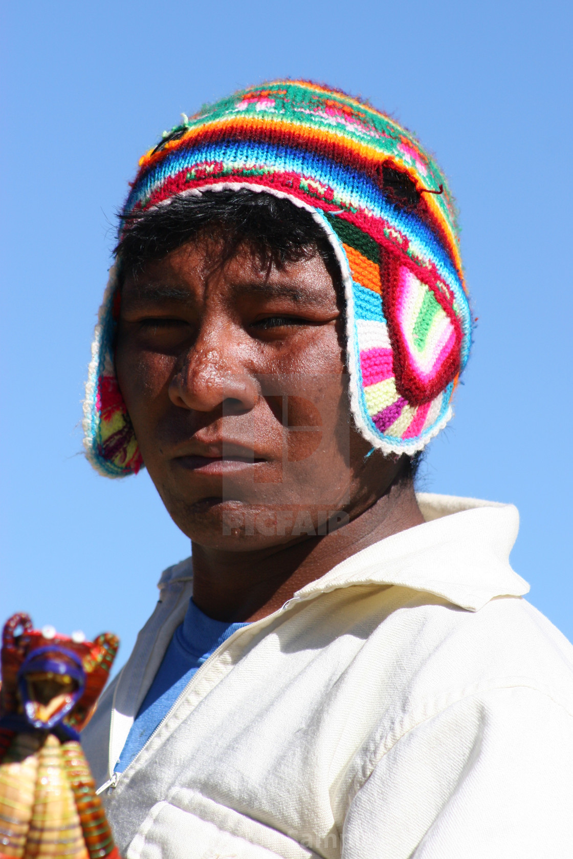 "The salesman of Titicaca" stock image