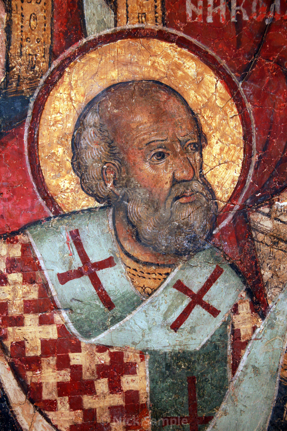 "Fresco of St Nicholas" stock image