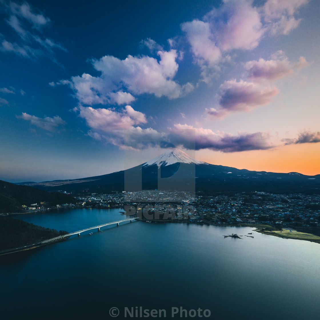 "Mount Fuji from above" stock image