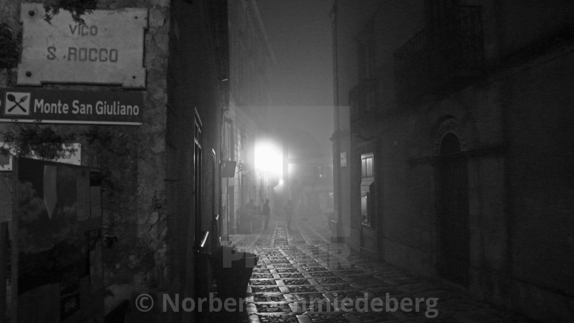 "Erice, sicily, night" stock image