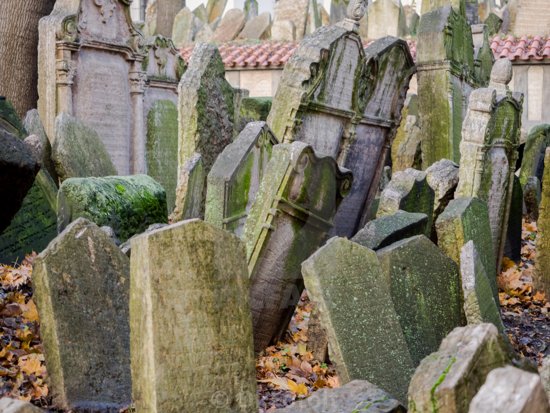 "Old Jewish Cemetery of Prague" stock image