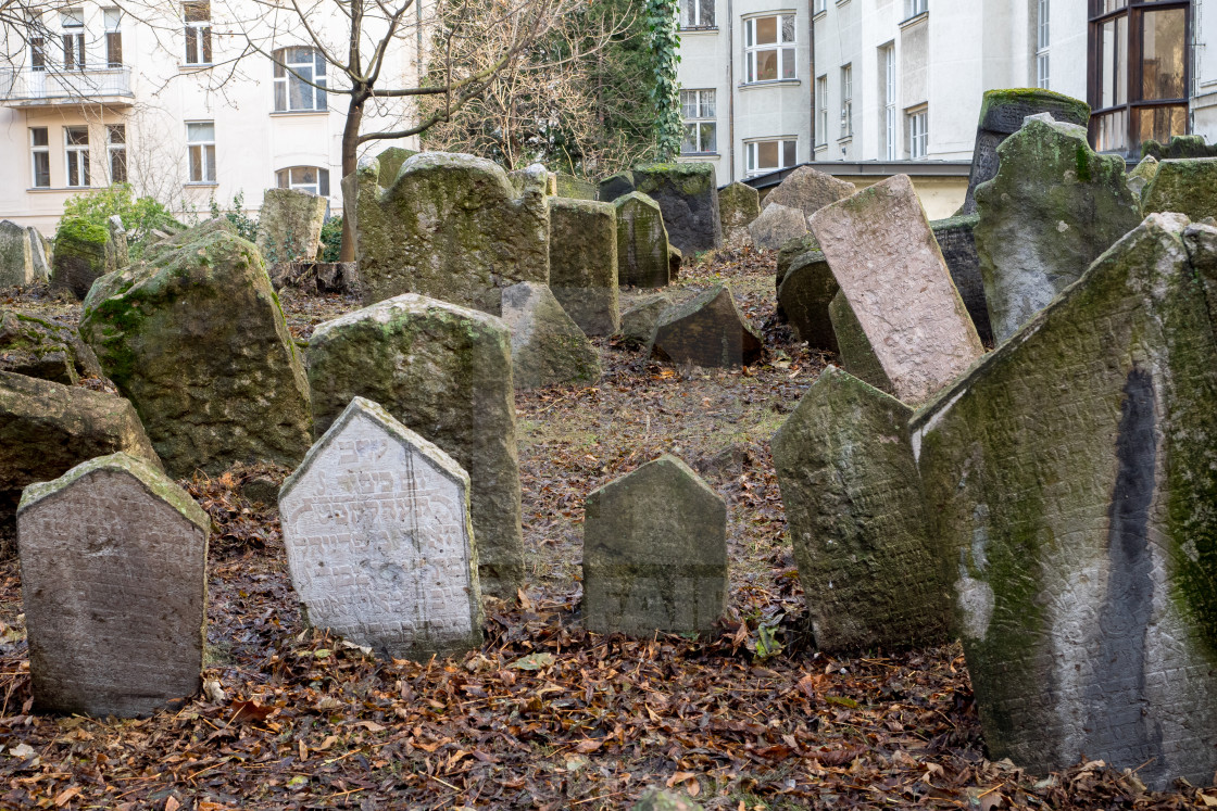 "Old Jewish Cemetery of Prague" stock image