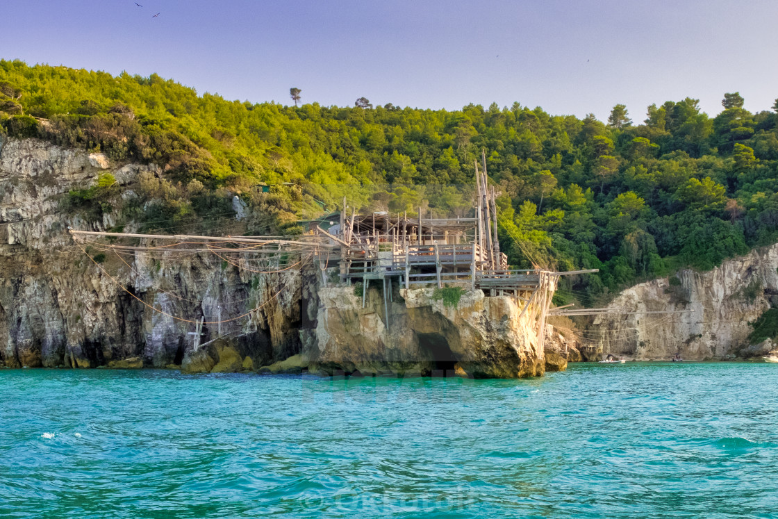 "Trabucco, italian traditional ancient fishing structure" stock image