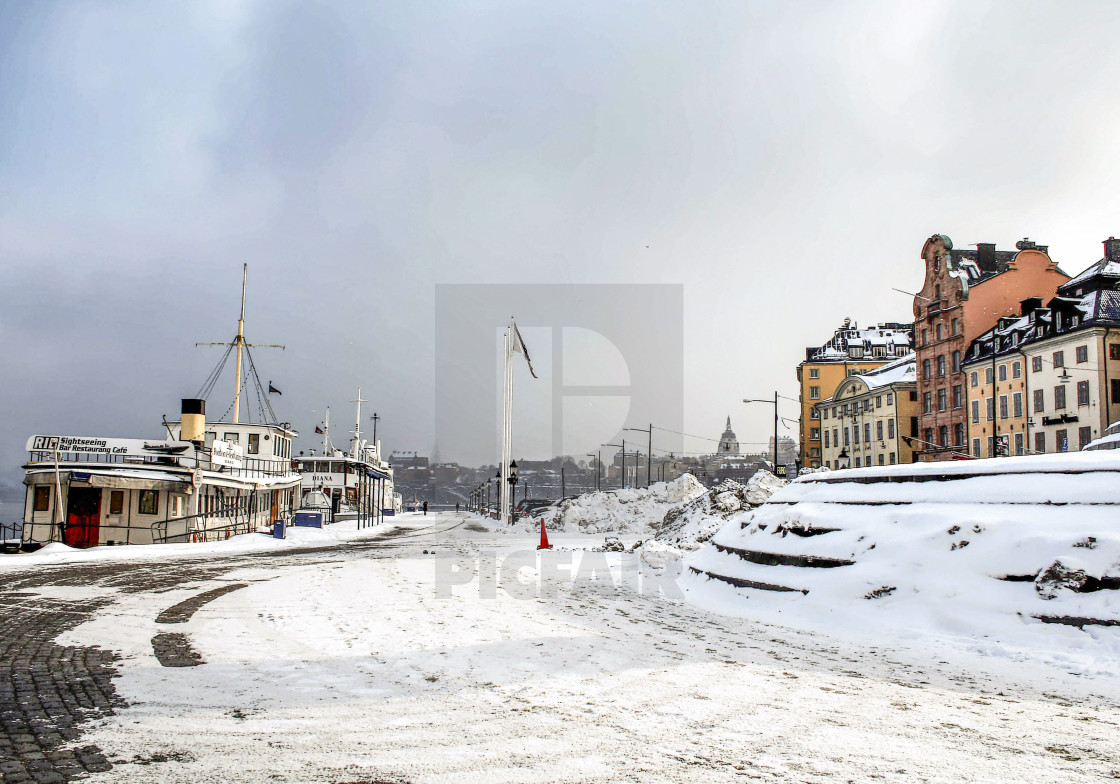 "Skeppsbron and an archipelago boat." stock image