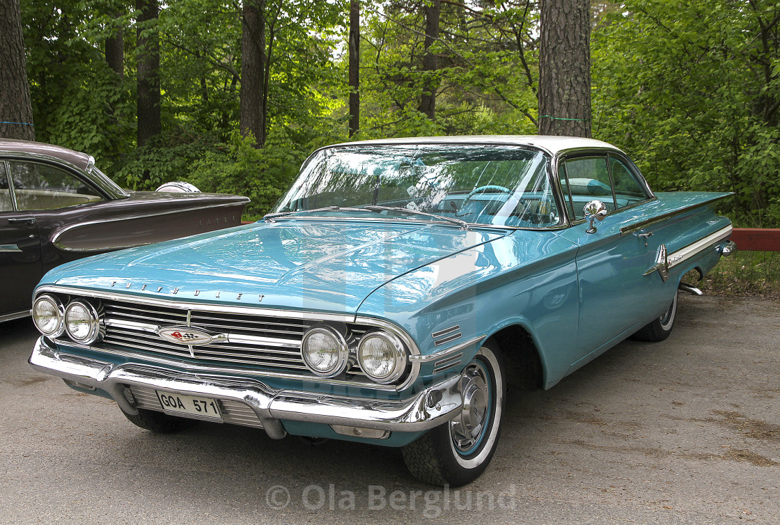 "Turquoise Chevrolet Impala." stock image