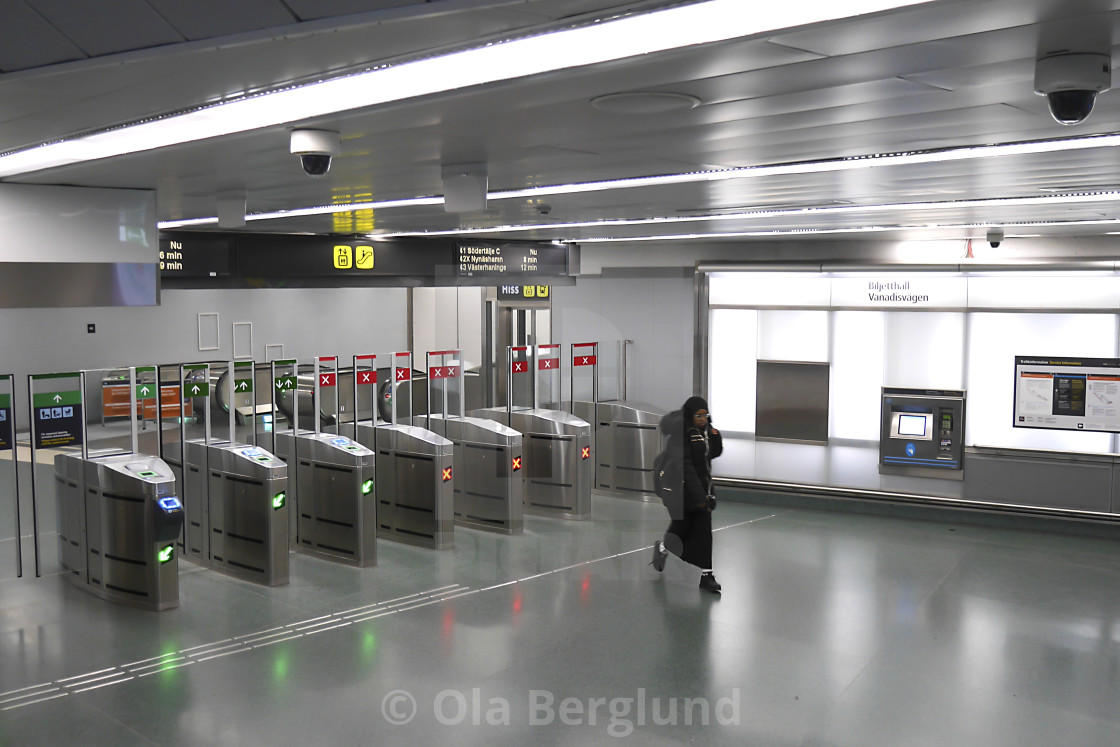 "Metro and local train station in Stockholm." stock image