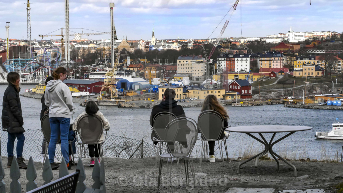 "View from Fåfängan in Stockholm." stock image