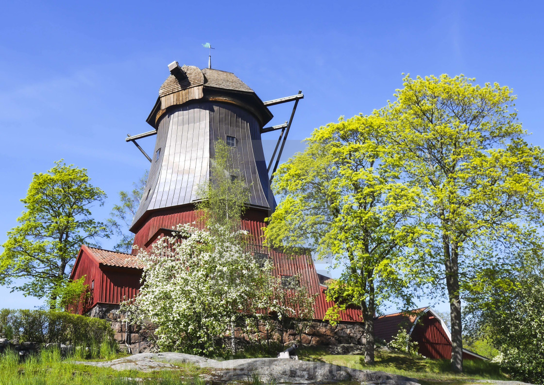 "Old Mill at Waldemars Udde in Stockholm" stock image