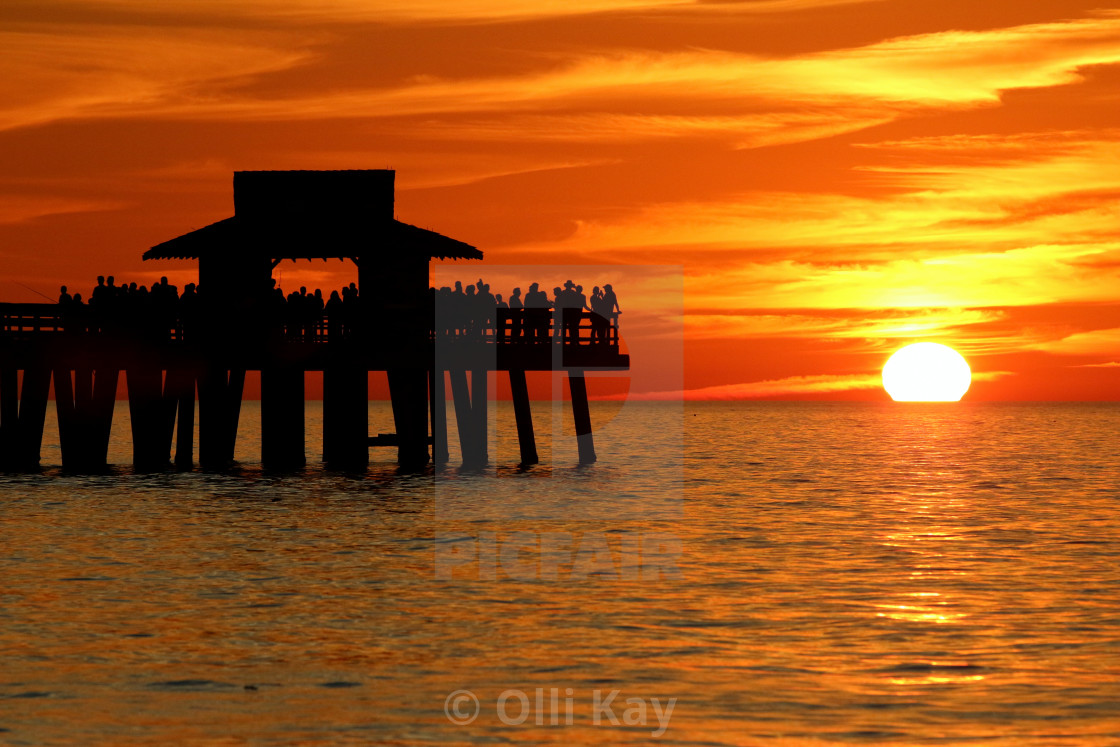 "Sunset At The Pier" stock image