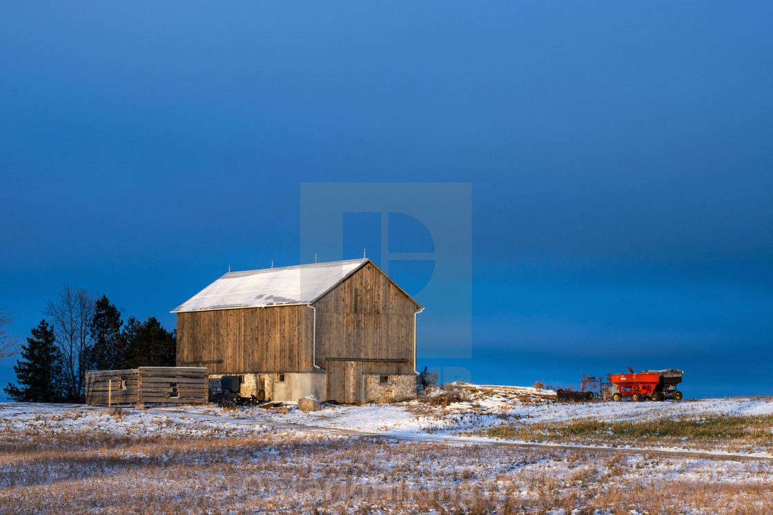 "Late Autumn Sunrise On The Farm" stock image