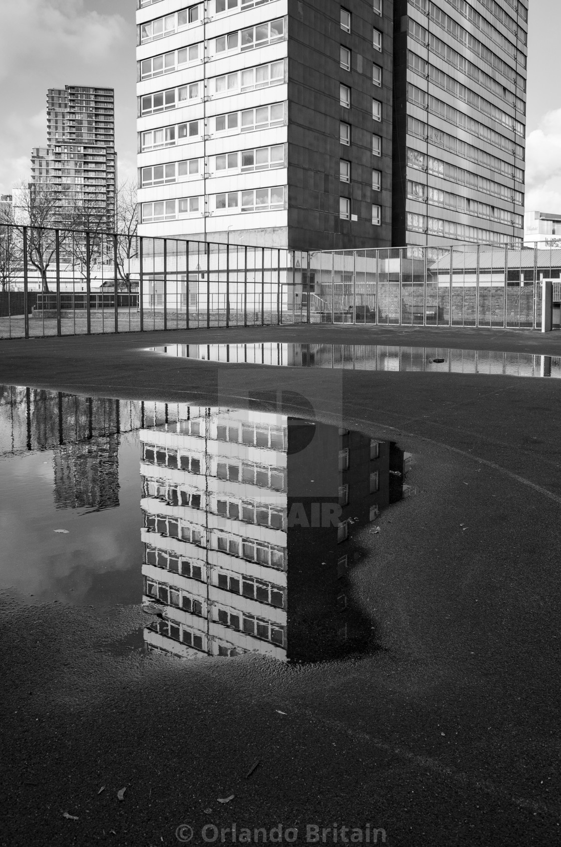 "Tower Block Reflection - Stratford" by Orlando Britain - $31.07 "Tower Block Reflection - Stratford" stock image