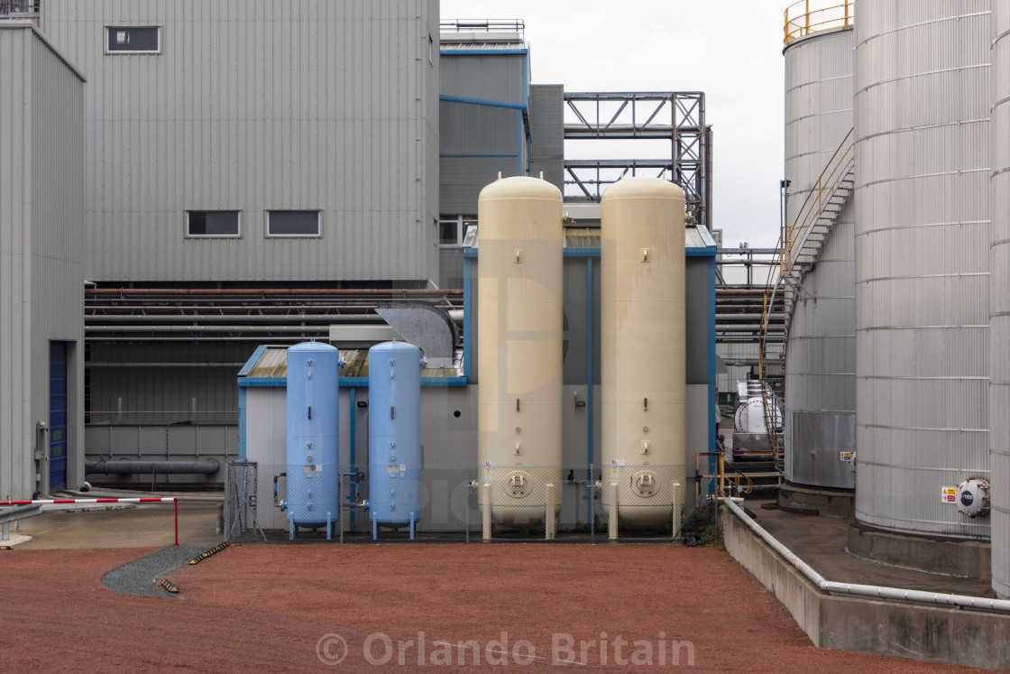 "Industrial Gas Cylinders - Thames Estuary" by Orlando Britain - $31.07 "Industrial Gas Cylinders - Thames Estuary" stock image