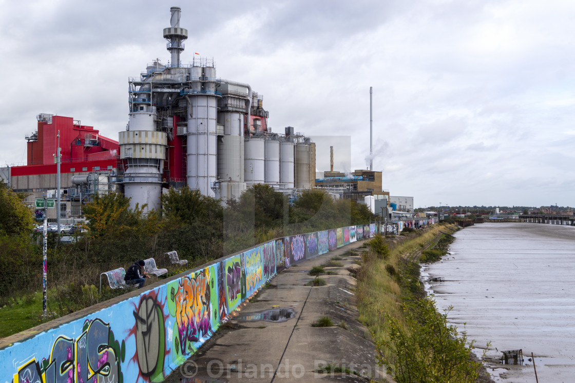 "Chemical Plant - Thames Estuary" by Orlando Britain - £24.80 "Chemical Plant - Thames Estuary" stock image
