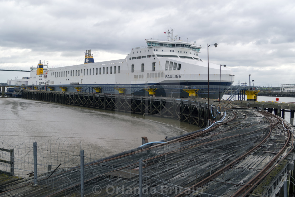 "Cargo Ship - Thames Estuary" by Orlando Britain - $31.07 "Cargo Ship - Thames Estuary" stock image