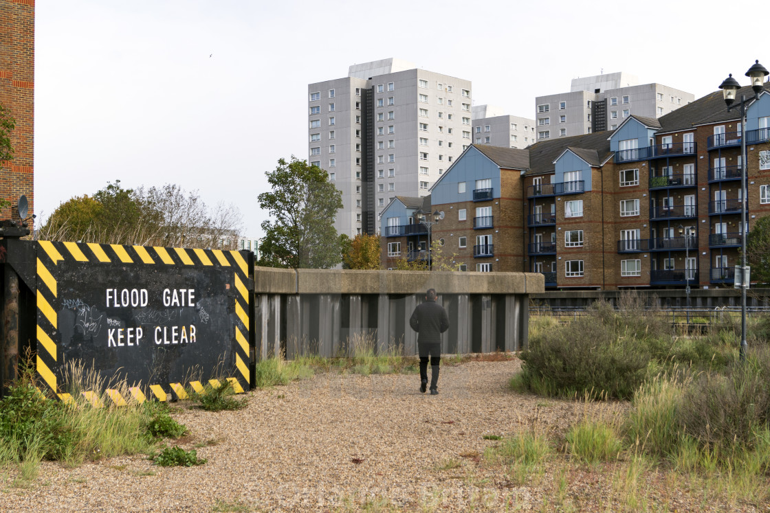 "Flood Gate in Grays, Essex" by Orlando Britain - $31.07 "Flood Gate in Grays, Essex" stock image