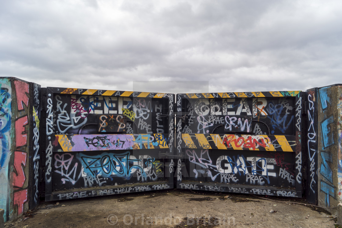 "Flood Gate, Purfleet - Thames Estuary" by Orlando Britain - £24.80 "Flood Gate, Purfleet - Thames Estuary" stock image
