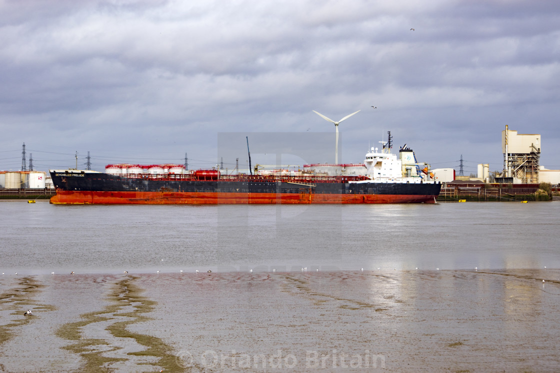 "Oil tanker - River Thames" by Orlando Britain - $23.30 "Oil tanker - River Thames" stock image