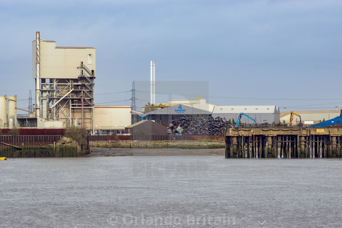 "Industrial Landscape - River Thames" by Orlando Britain - $15.53 "Industrial Landscape - River Thames" stock image