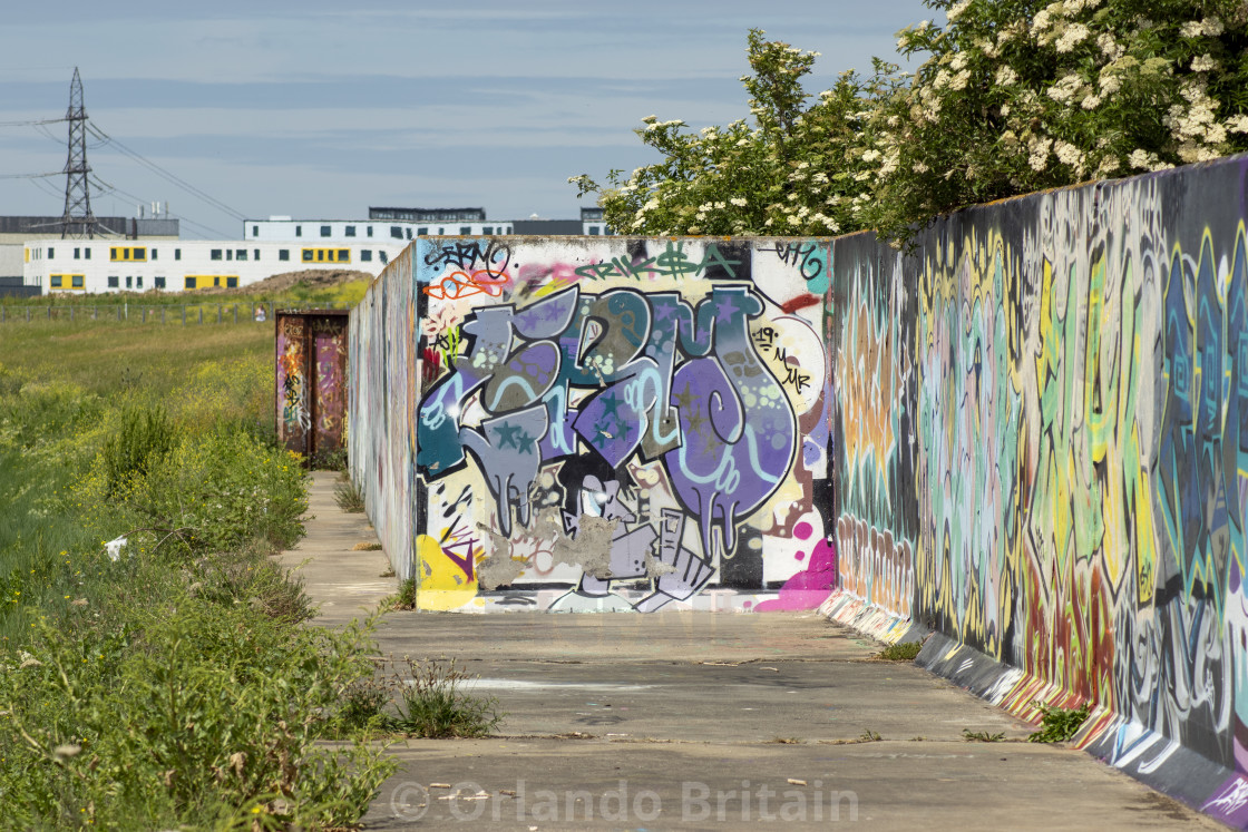 "Graffiti - Barking Riverside" by Orlando Britain - $15.53 "Graffiti - Barking Riverside" stock image