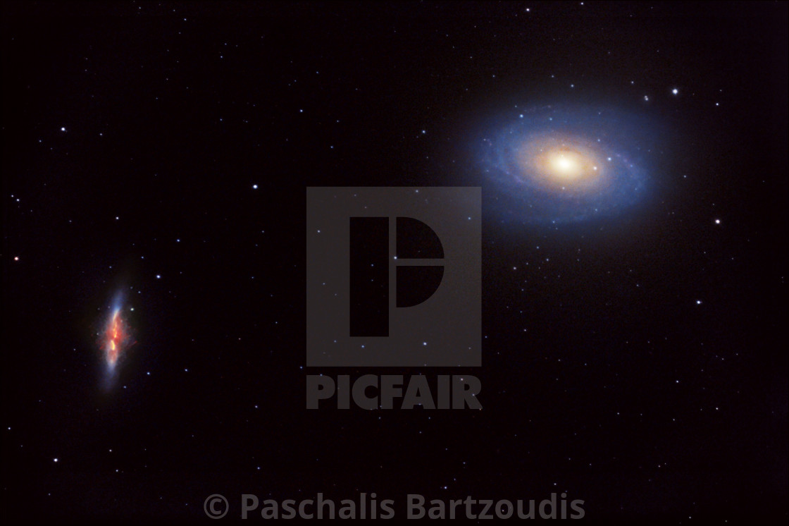 "M81, M82 - Bode's and Cigar Galaxies in Ursa Major" by Paschalis Bartzoudis - $18.37 "M81, M82 - Bode's and Cigar Galaxies in Ursa Major" stock image