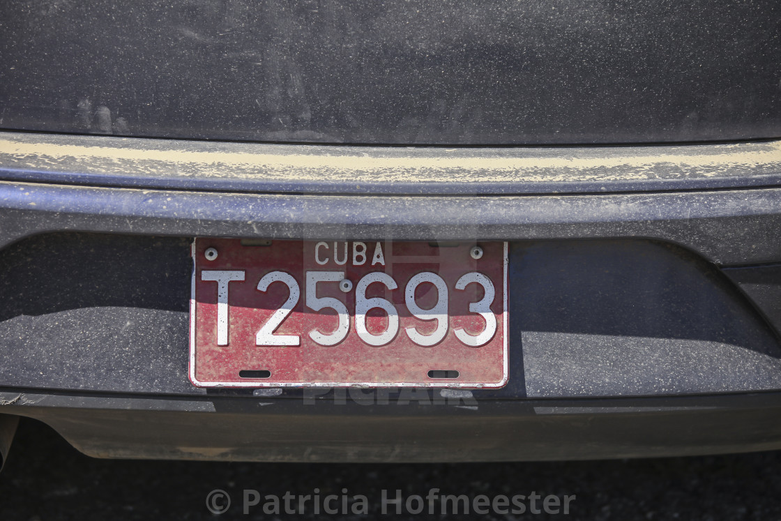 "License plate in Cuba" by Patricia Hofmeester - £12.40 "License plate in Cuba" stock image