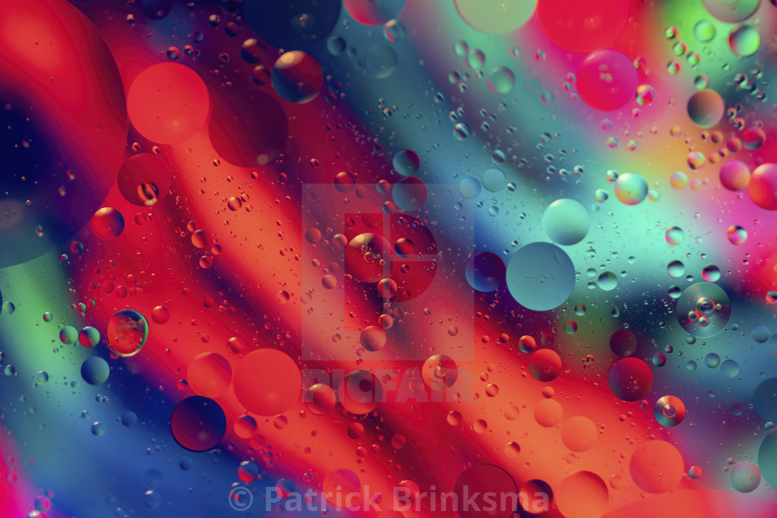 "Water, Oil and Colorful Backlight" stock image