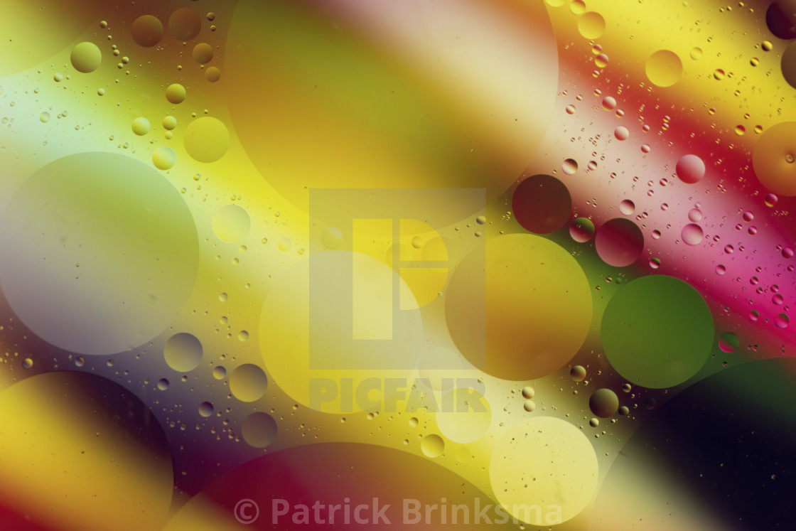 "Water, Oil and Colorful Backlight" stock image