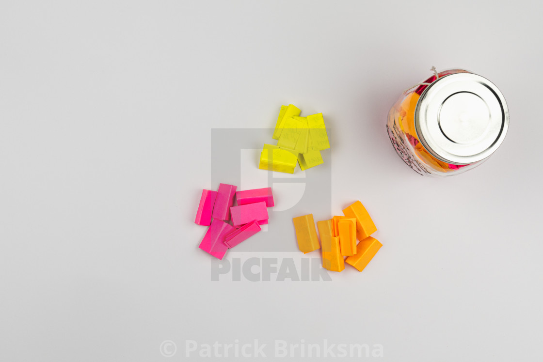 "Post-it Notes In Glass Jar" stock image