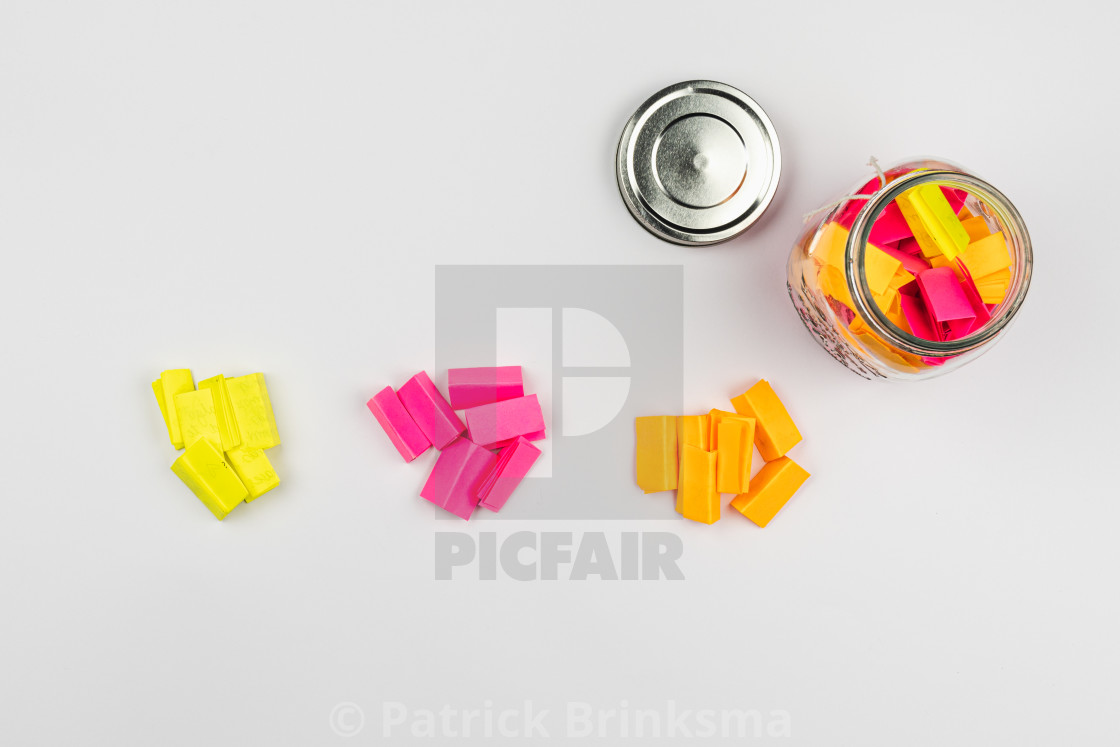 "Post-it Notes In Glass Jar" stock image