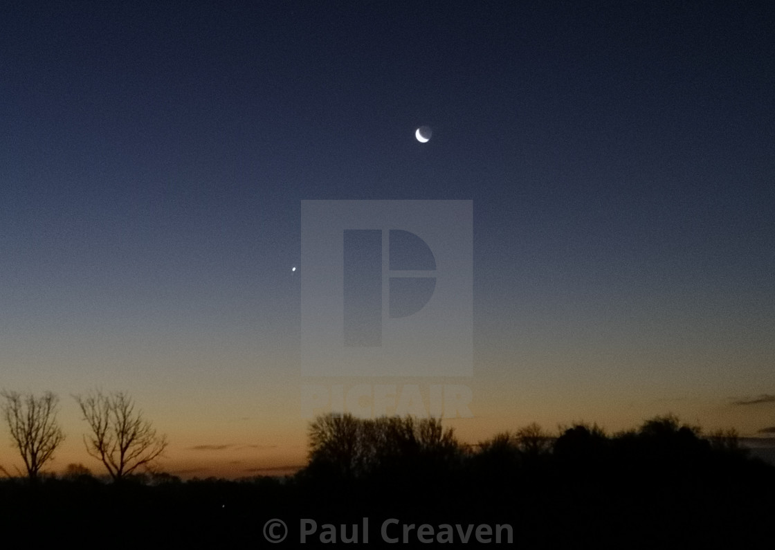 "The Moon and Venus" by Paul Creaven - $11.15 "The Moon and Venus" stock image