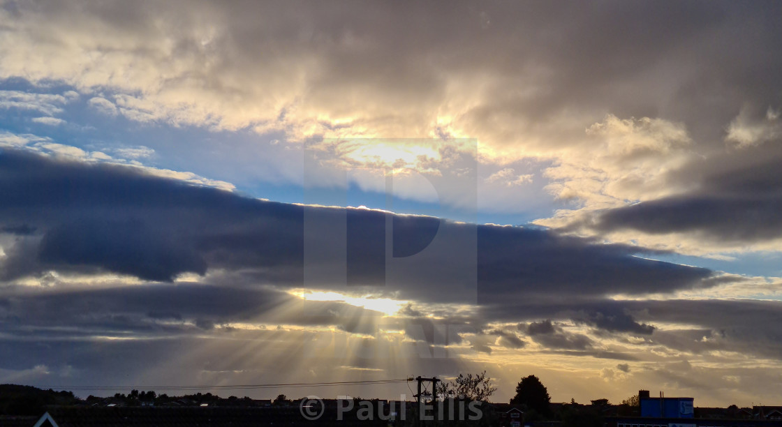 "Sunset Rays over Ainsdale" stock image