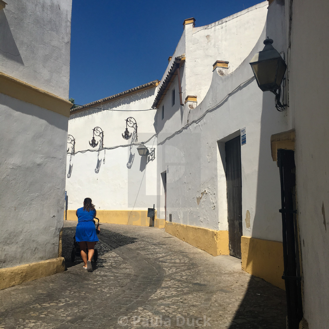 "Woman in Blue, Jerez" stock image