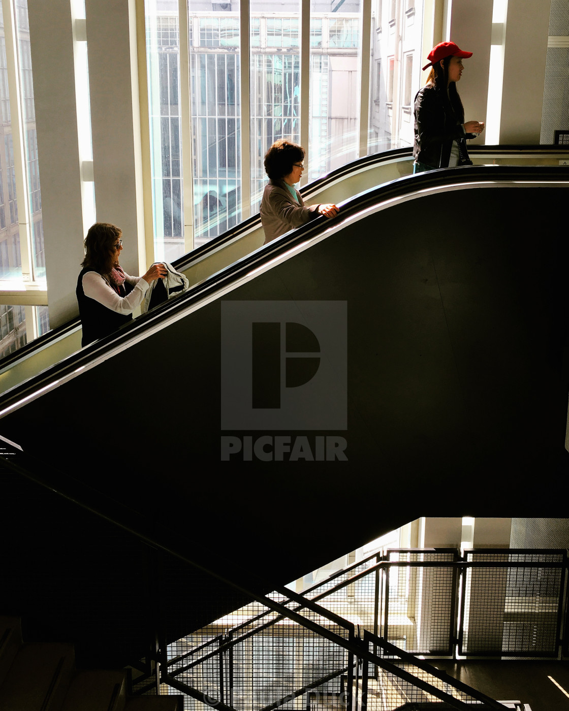 "Escalator at Musée d'Orsay, Paris" stock image