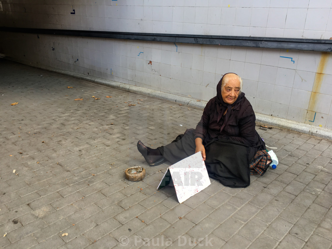 "Women Begging in Villanova, Spain" stock image