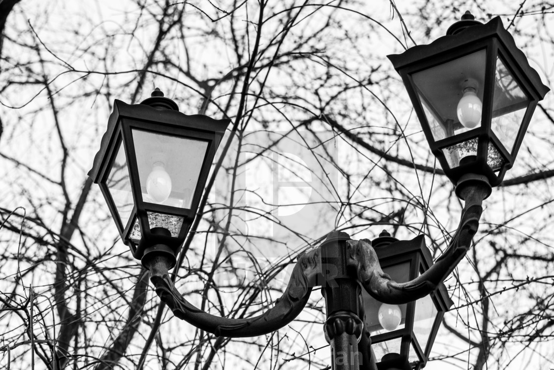 "Street lamps - monochrome" stock image