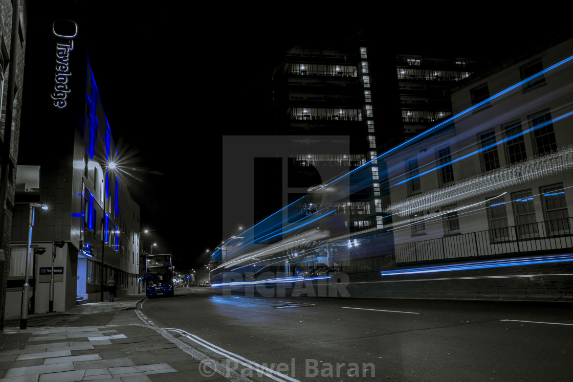 "Ghost bus in the ghost town" stock image