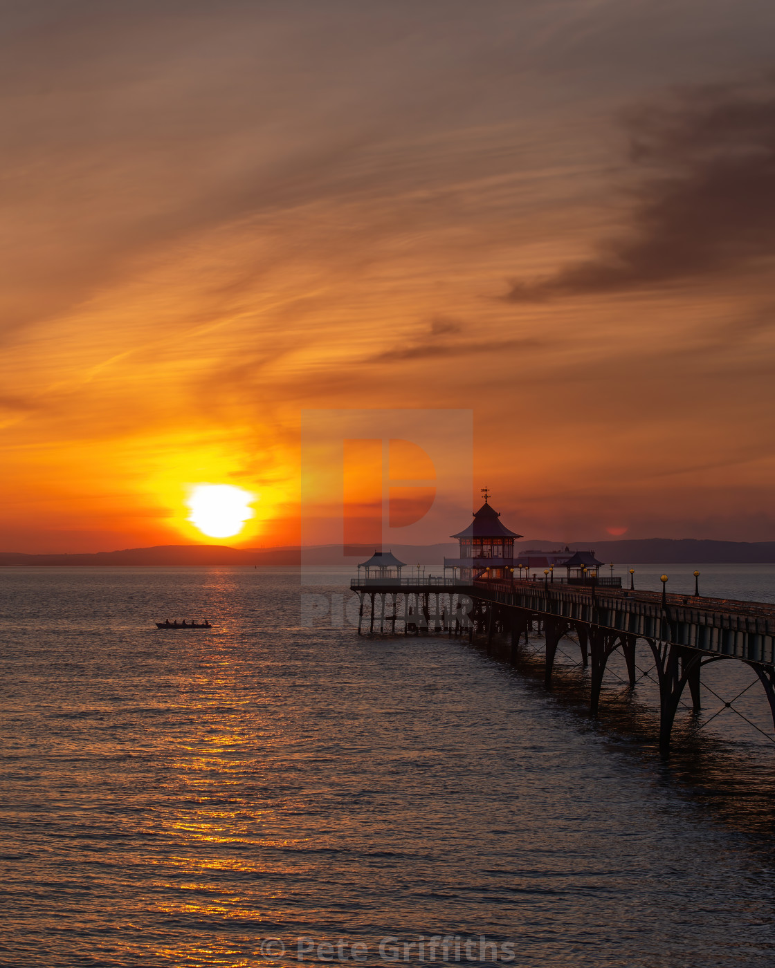 "Sunset over Clevedon Pier" stock image