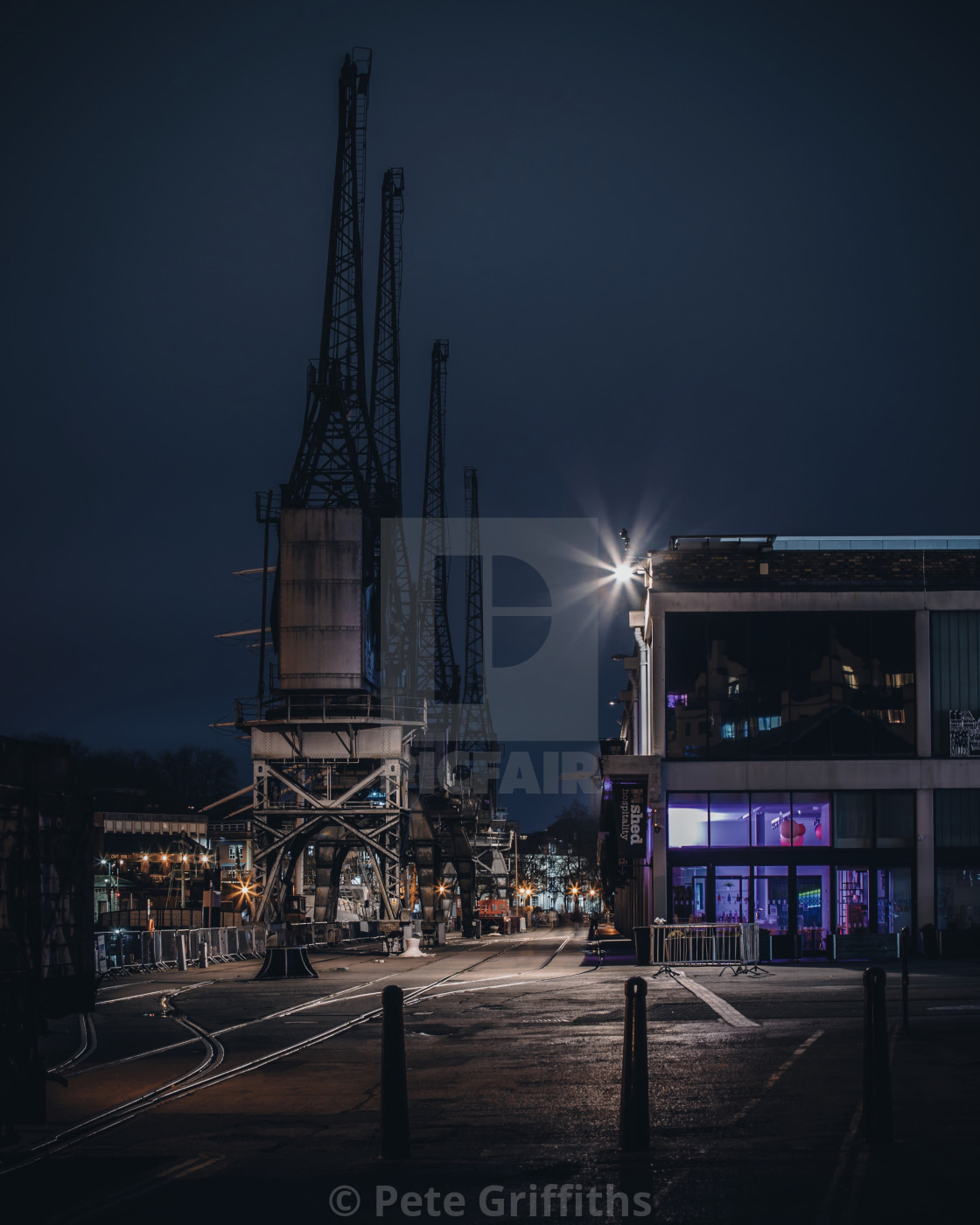 "Cranes at the Mshed" stock image